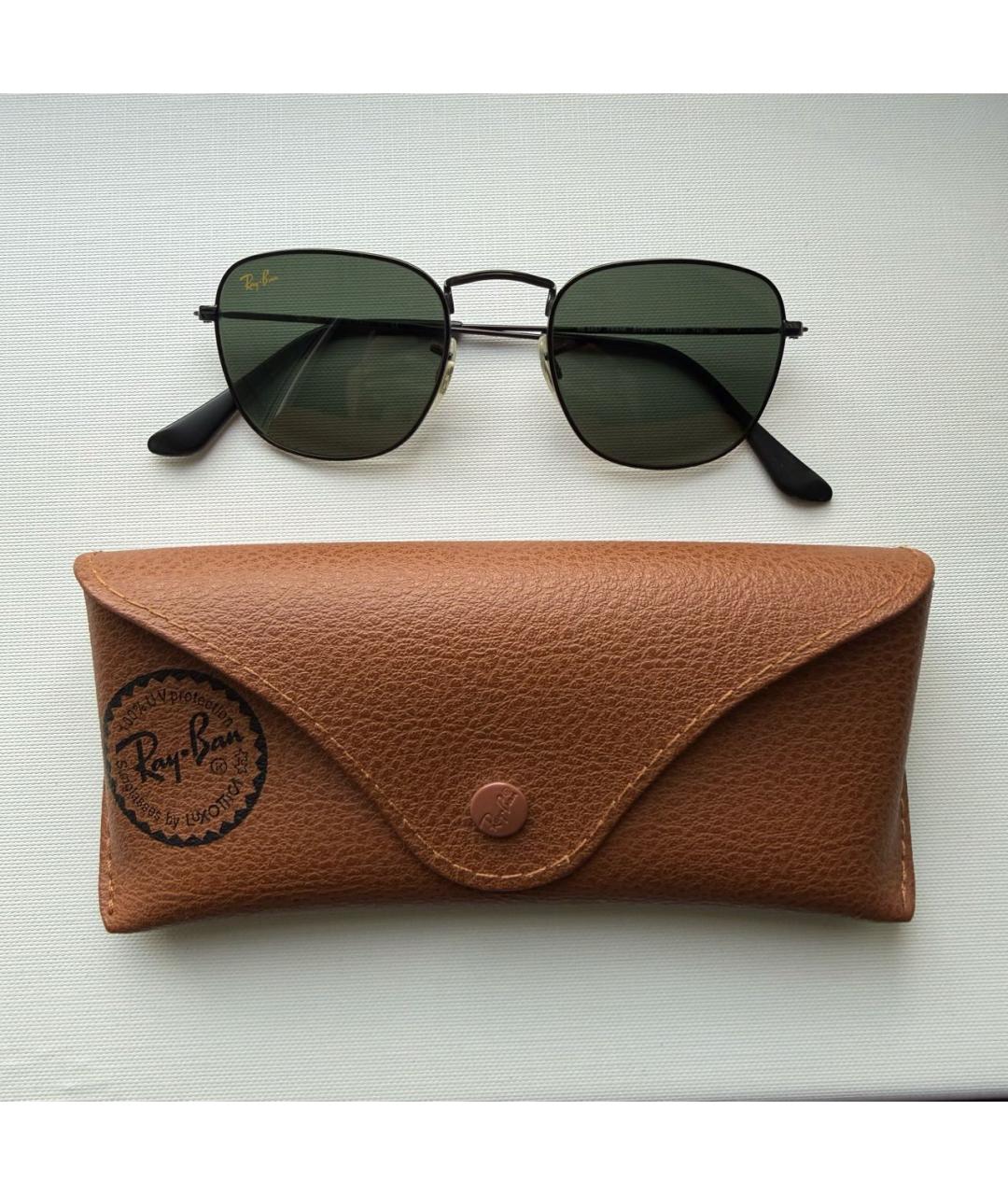 RAY BAN Черные металлические солнцезащитные очки, фото 5