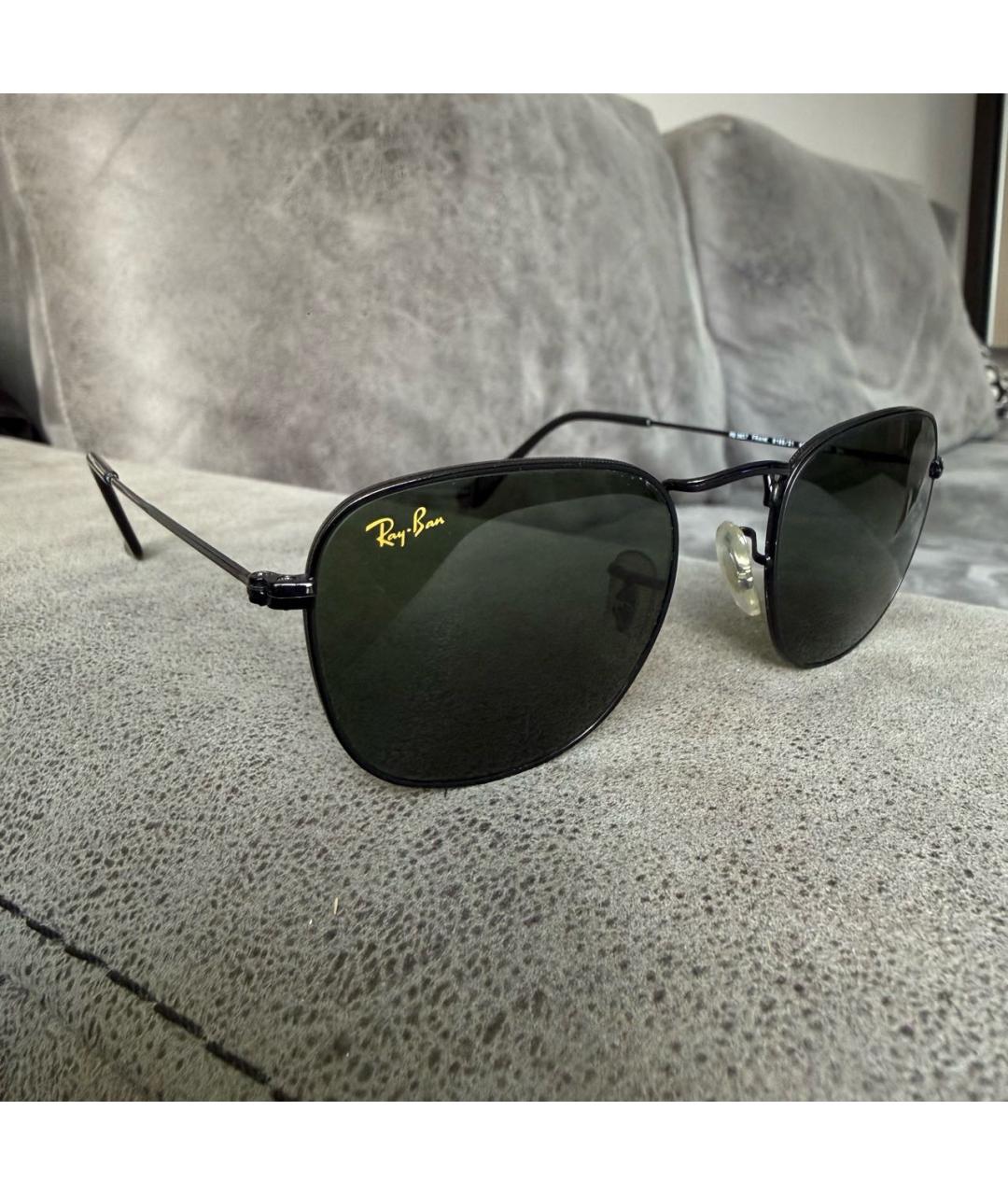 RAY BAN Черные металлические солнцезащитные очки, фото 2