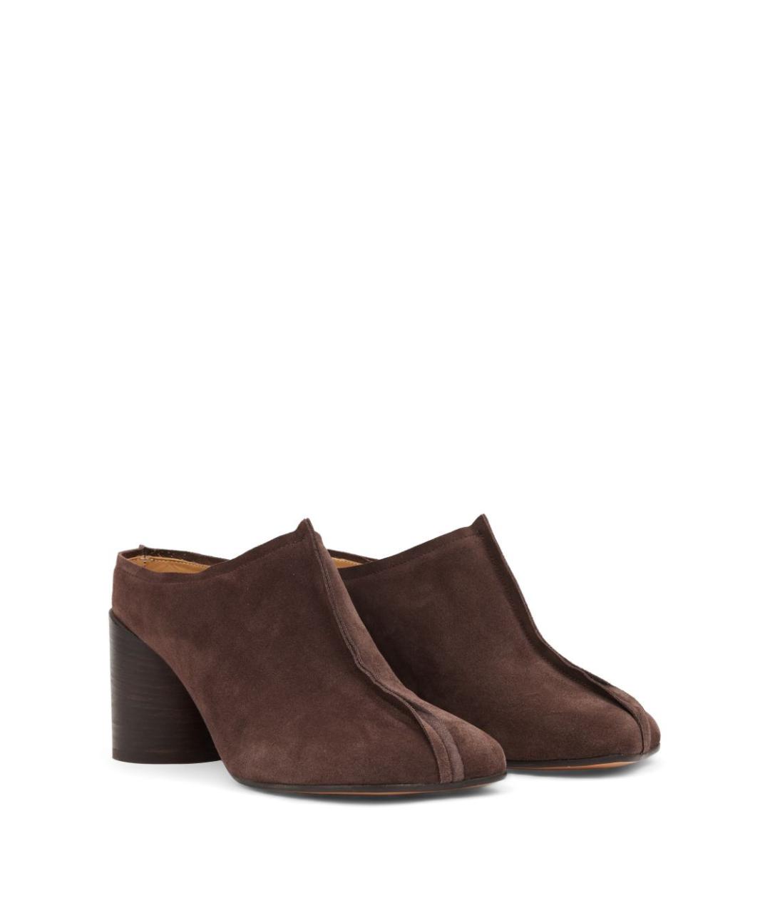 MM6 MAISON MARGIELA Коричневые замшевые мюли, фото 6