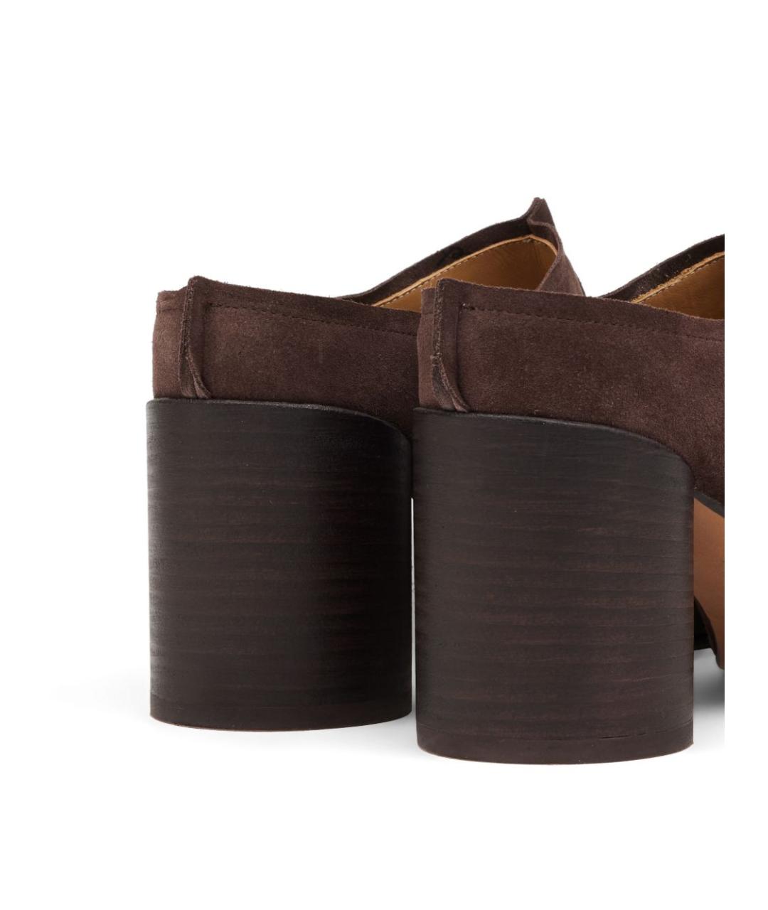 MM6 MAISON MARGIELA Коричневые замшевые мюли, фото 3