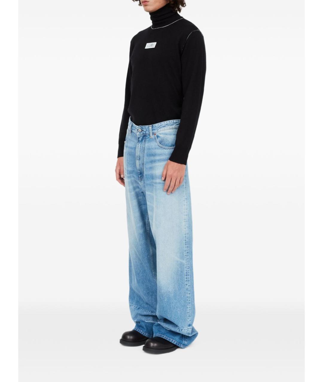 MM6 MAISON MARGIELA Голубые хлопковые прямые джинсы, фото 7