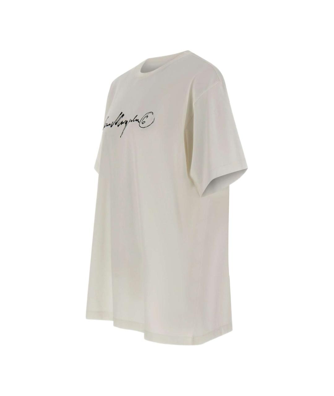 MM6 MAISON MARGIELA Белая хлопковая футболка, фото 4