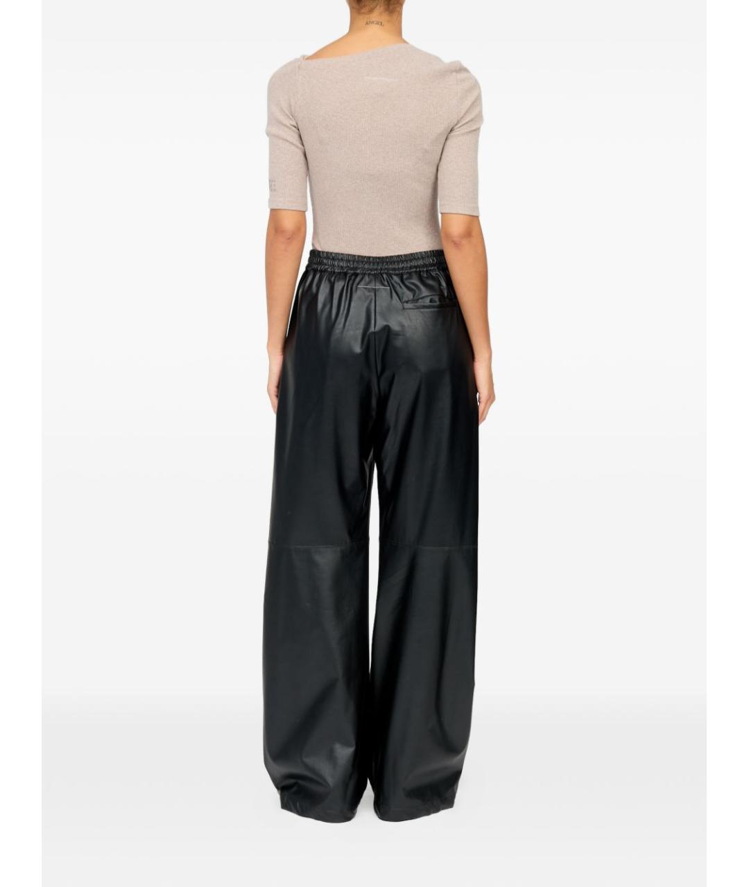MM6 MAISON MARGIELA Черные вискозные прямые брюки, фото 7