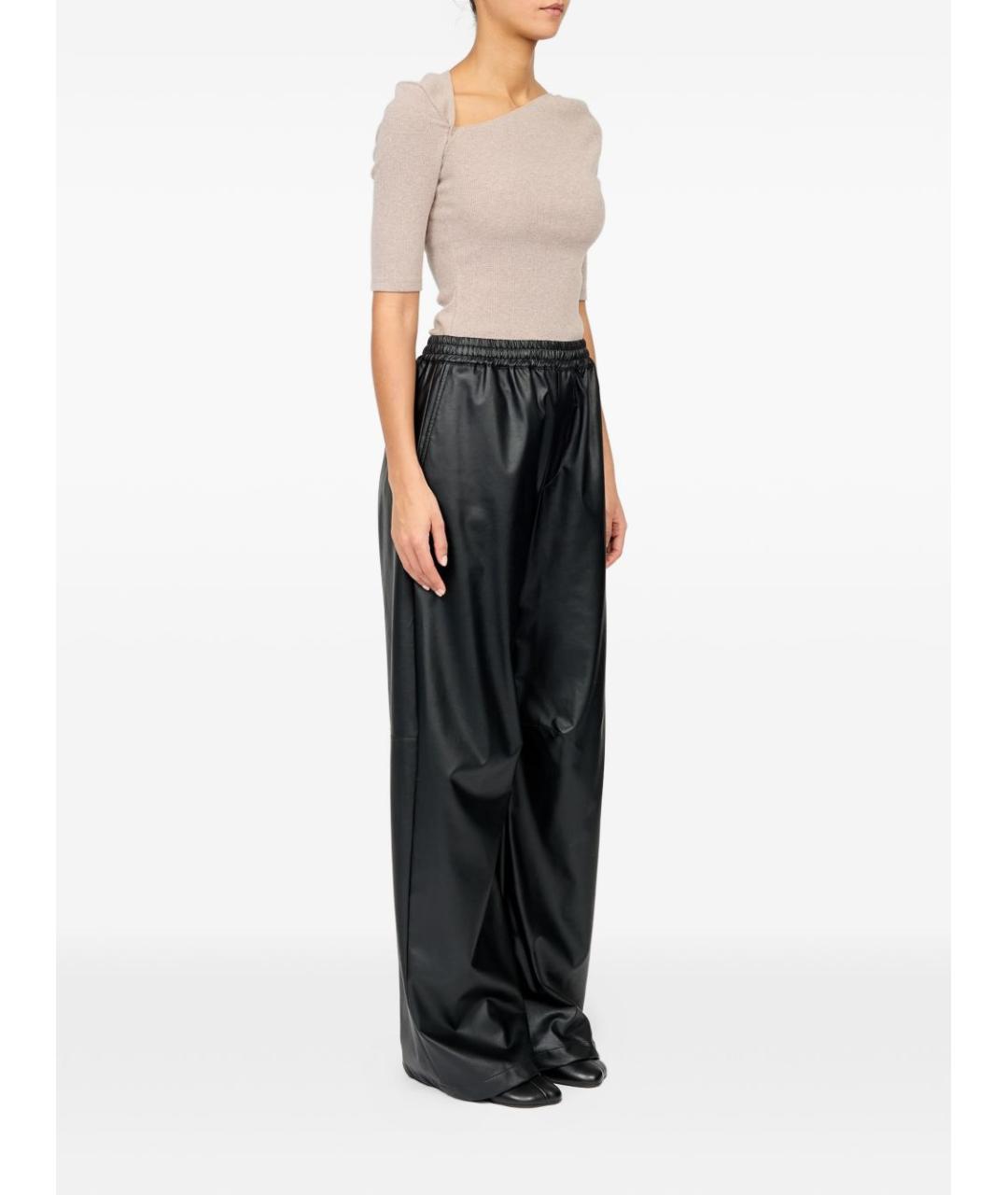 MM6 MAISON MARGIELA Черные вискозные прямые брюки, фото 6