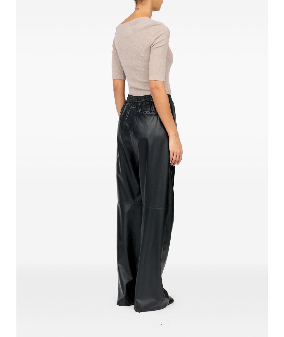 MM6 MAISON MARGIELA Черные вискозные прямые брюки, фото 2