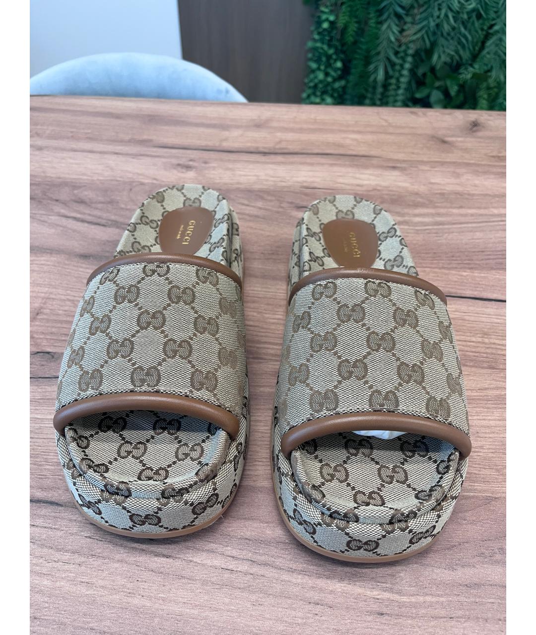 GUCCI Коричневые кожаные сандалии, фото 3