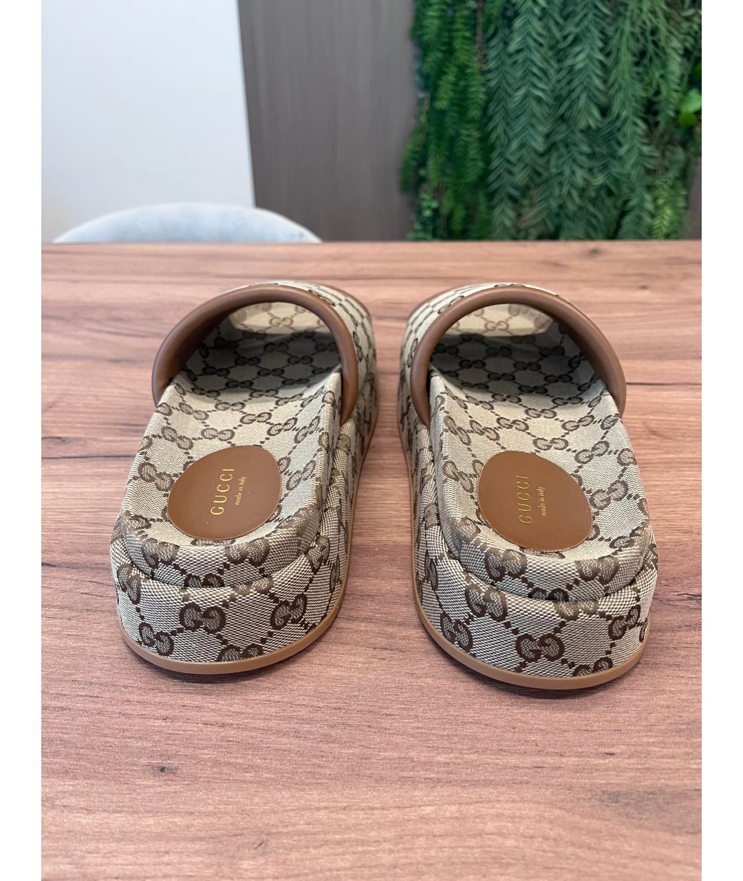 GUCCI Коричневые кожаные сандалии, фото 4