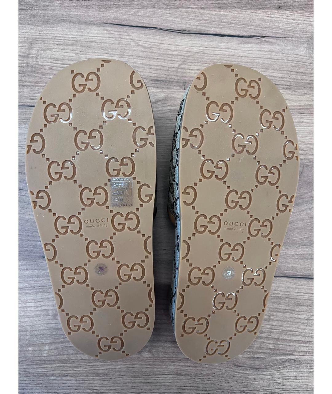 GUCCI Коричневые кожаные сандалии, фото 5