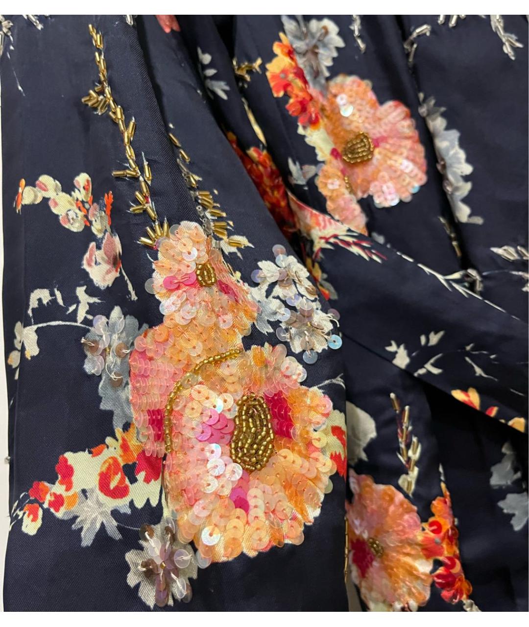 DRIES VAN NOTEN Темно-синее вискозное платье, фото 8