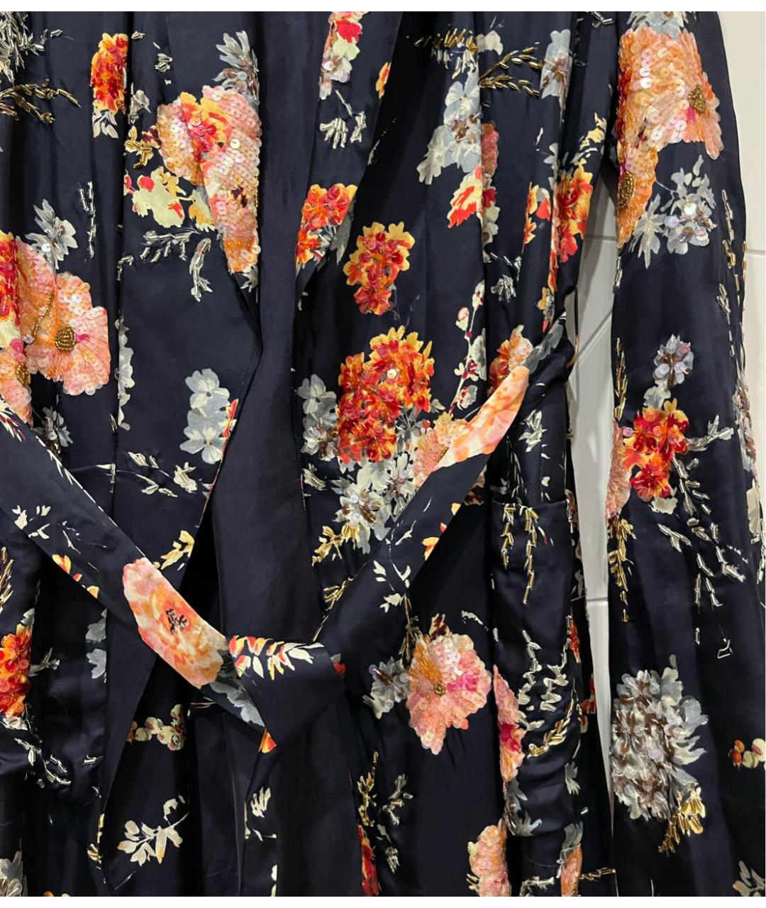 DRIES VAN NOTEN Темно-синее вискозное платье, фото 6