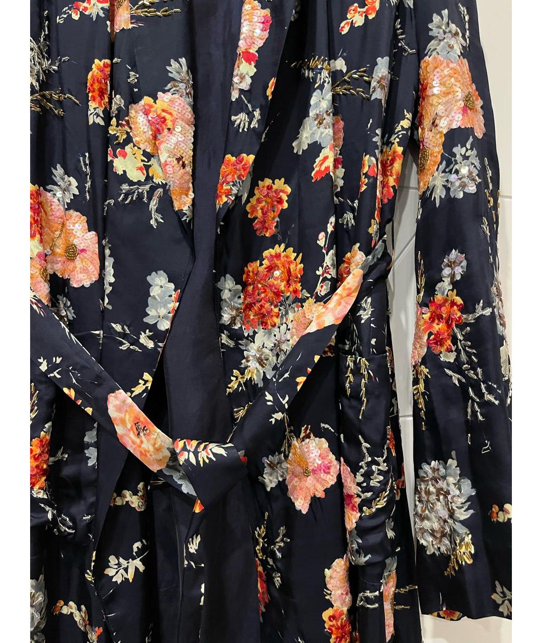 DRIES VAN NOTEN Темно-синее вискозное платье, фото 4