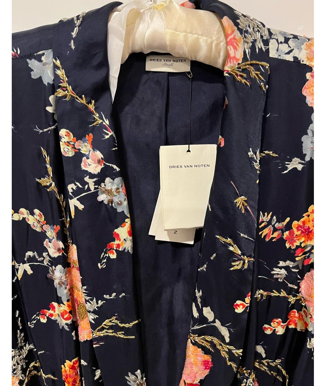 DRIES VAN NOTEN Темно-синее вискозное платье, фото 3
