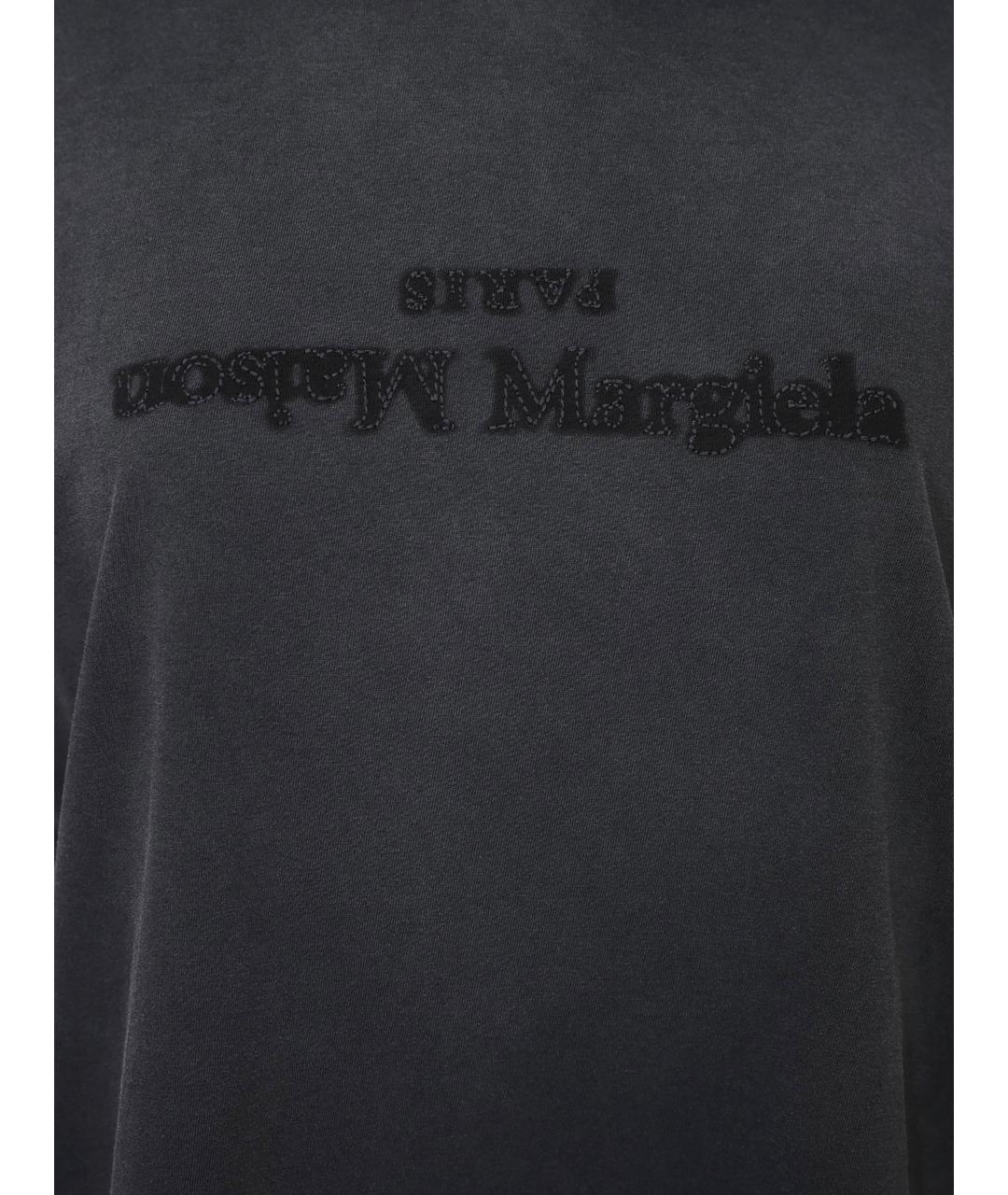 MAISON MARGIELA Черная хлопковая футболка, фото 3