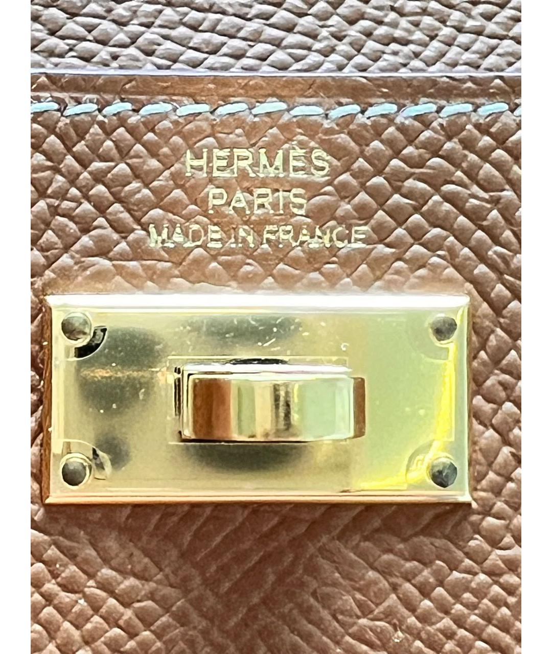 HERMES Коричневый кожаный кошелек, фото 4