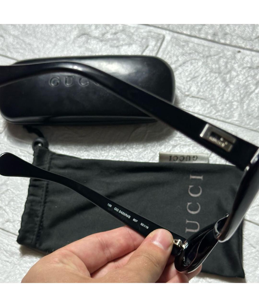 GUCCI Черные пластиковые солнцезащитные очки, фото 5