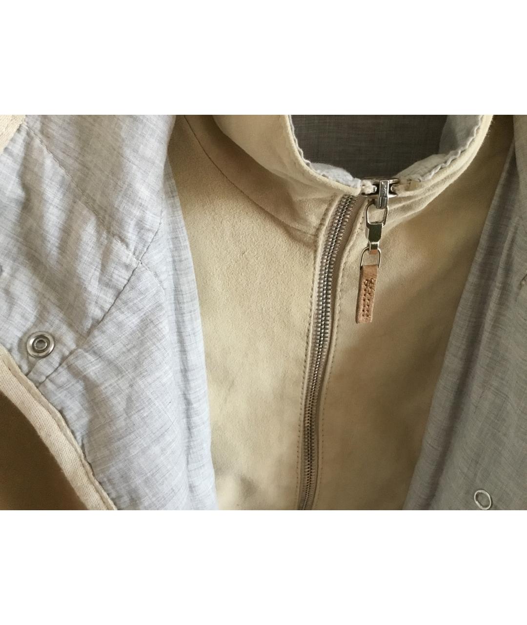 BRUNELLO CUCINELLI Бежевая замшевая куртка, фото 6