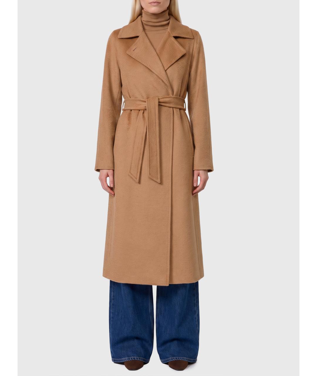 MAX MARA Бежевое шерстяное пальто, фото 4