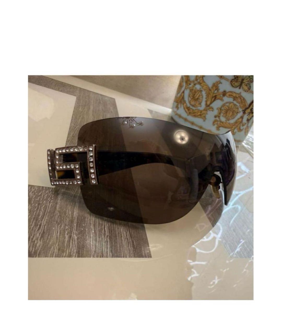 VERSACE Коричневые пластиковые солнцезащитные очки, фото 2