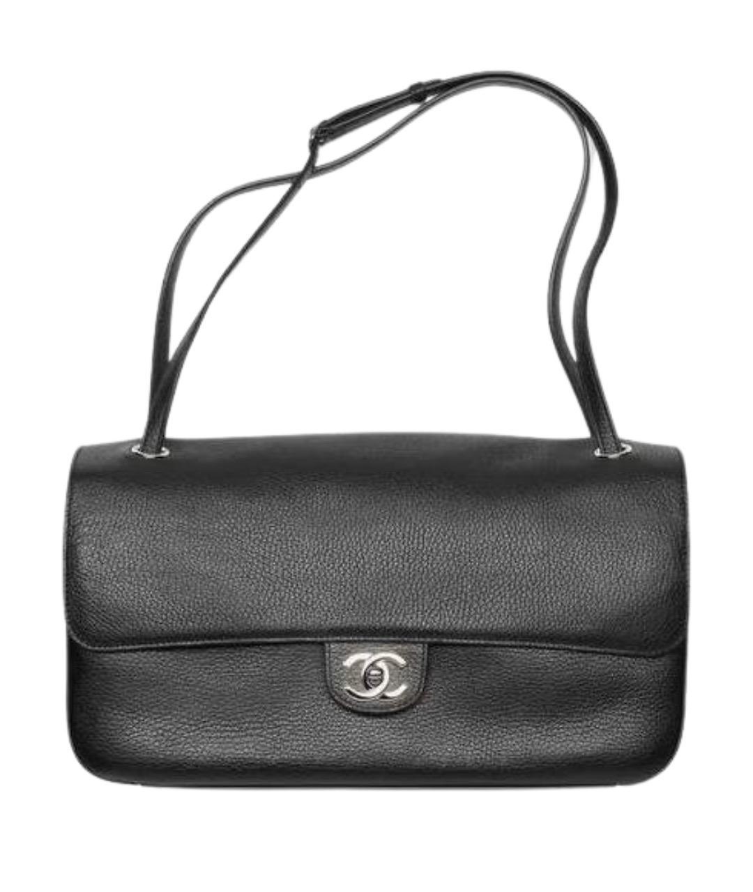 CHANEL Черная кожаная сумка с короткими ручками, фото 1