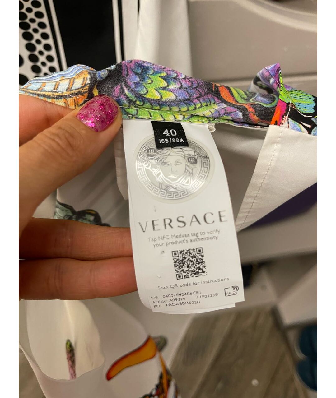 VERSACE Мульти хлопковая рубашка, фото 4