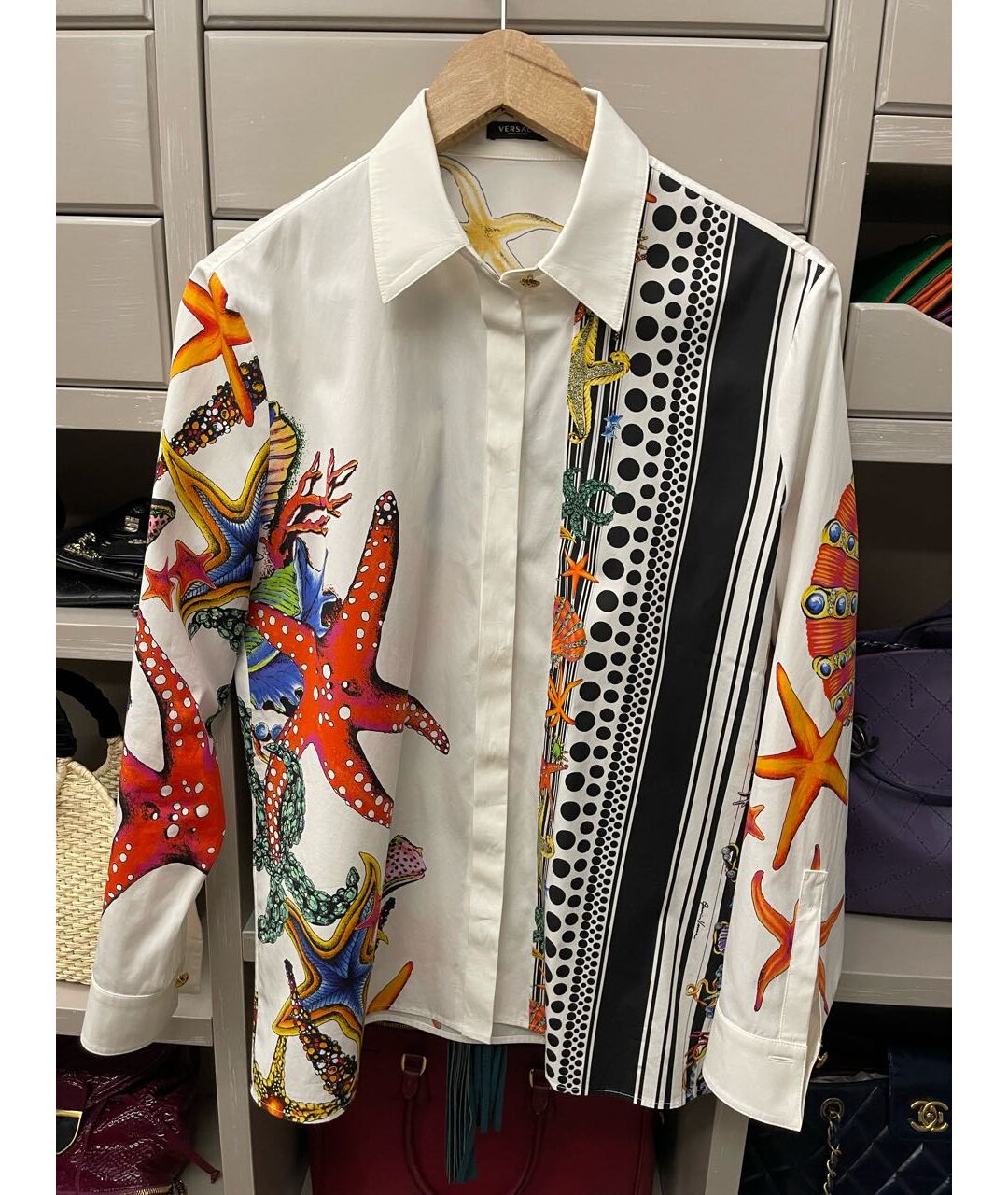 VERSACE Мульти хлопковая рубашка, фото 5