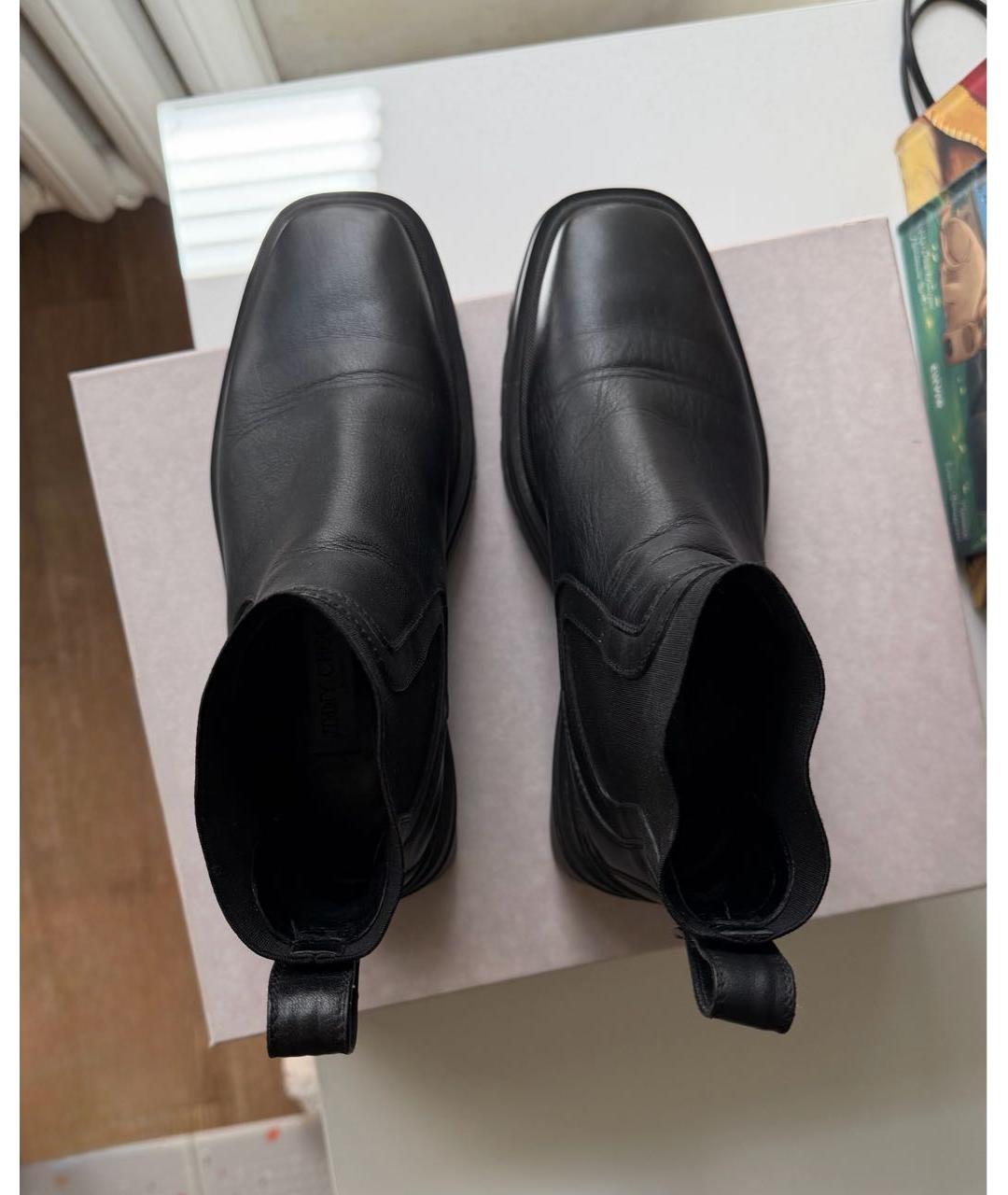 JIMMY CHOO Черные кожаные ботинки, фото 3