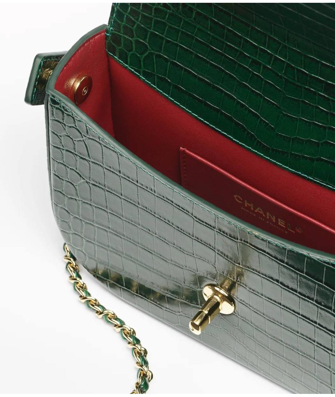 CHANEL Зеленая кожаная сумка через плечо, фото 4