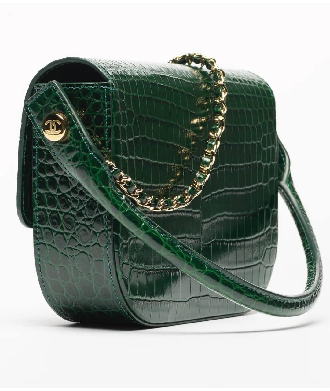 CHANEL Зеленая кожаная сумка через плечо, фото 3