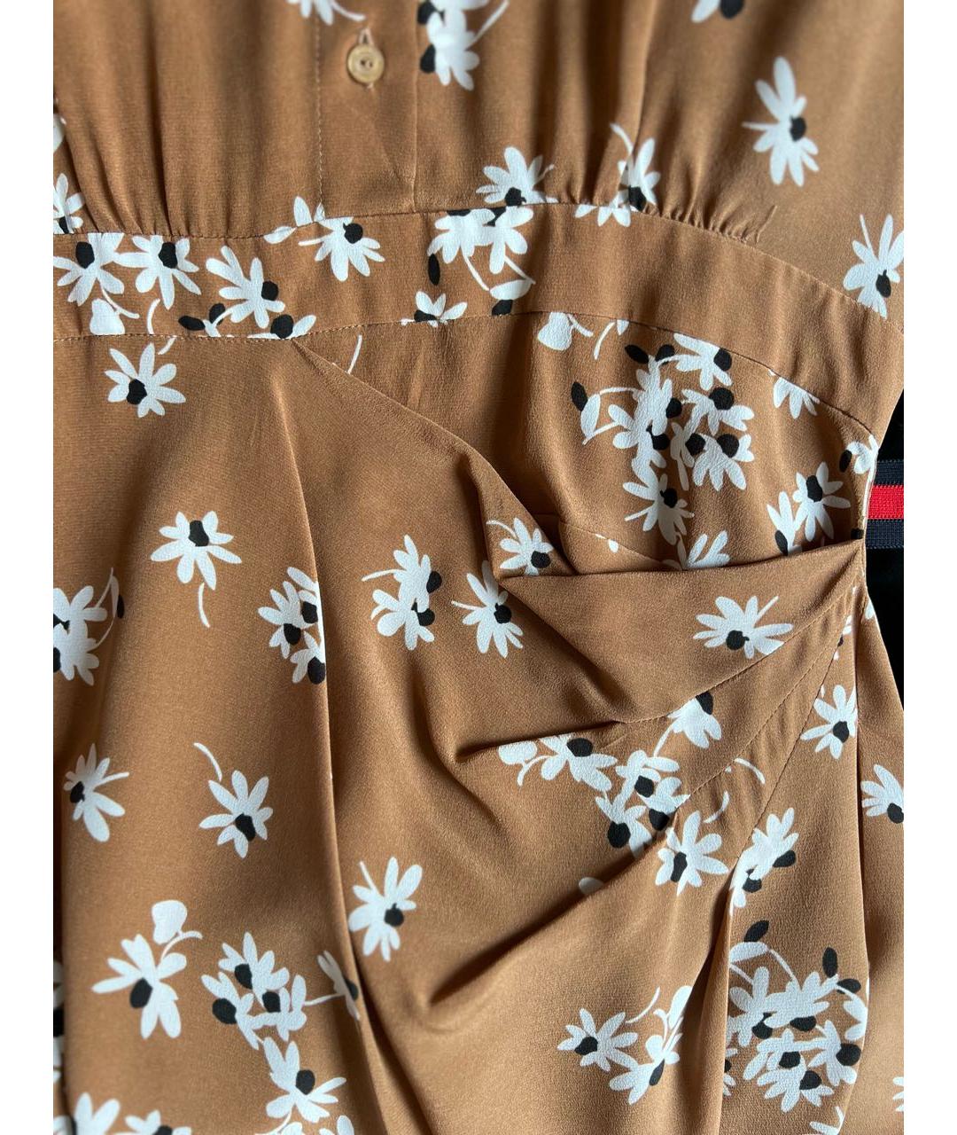 MAX MARA Горчичное шелковое повседневное платье, фото 4