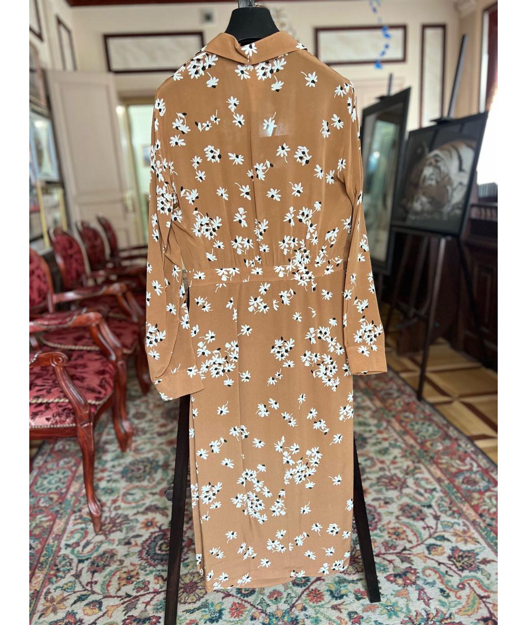 MAX MARA Горчичное шелковое повседневное платье, фото 3