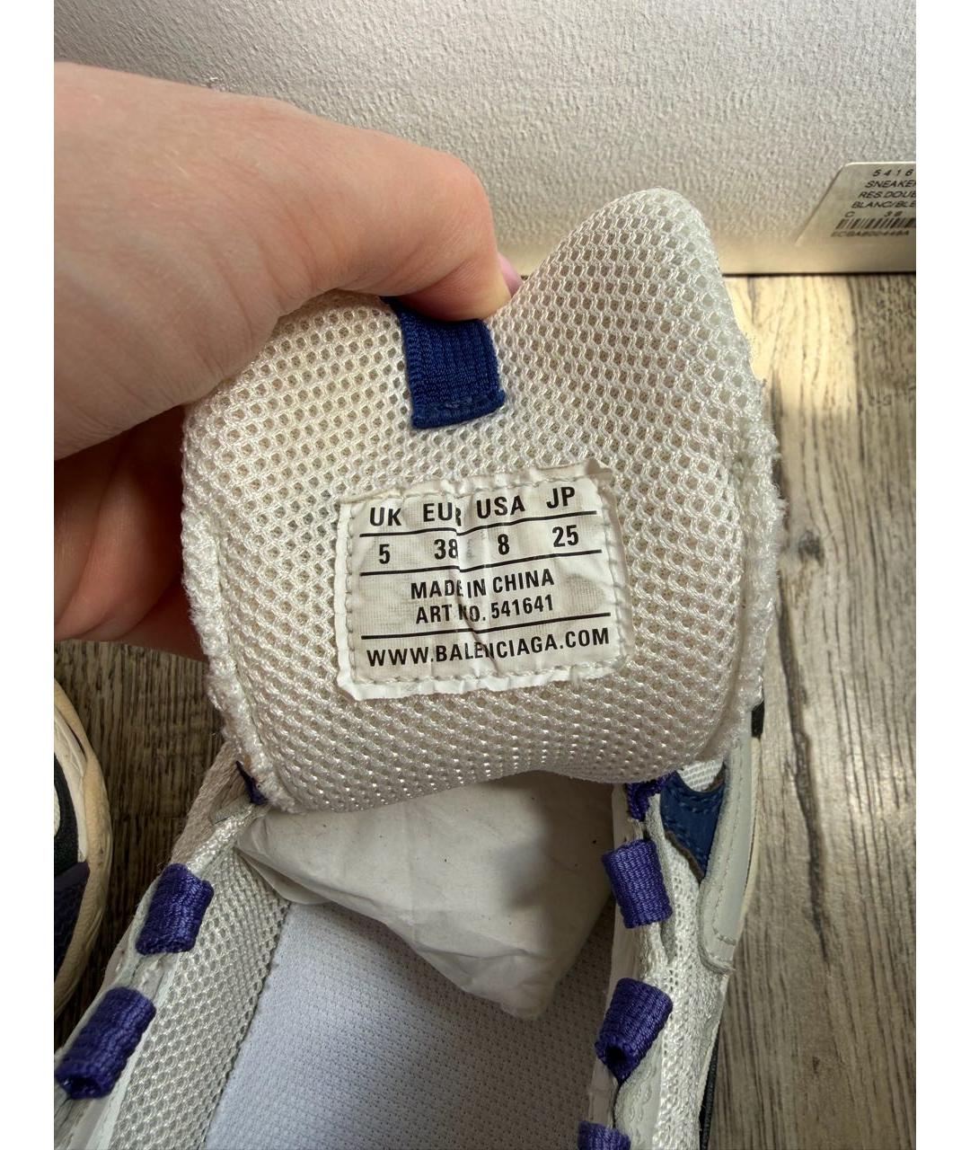 BALENCIAGA Белые кожаные кроссовки, фото 7