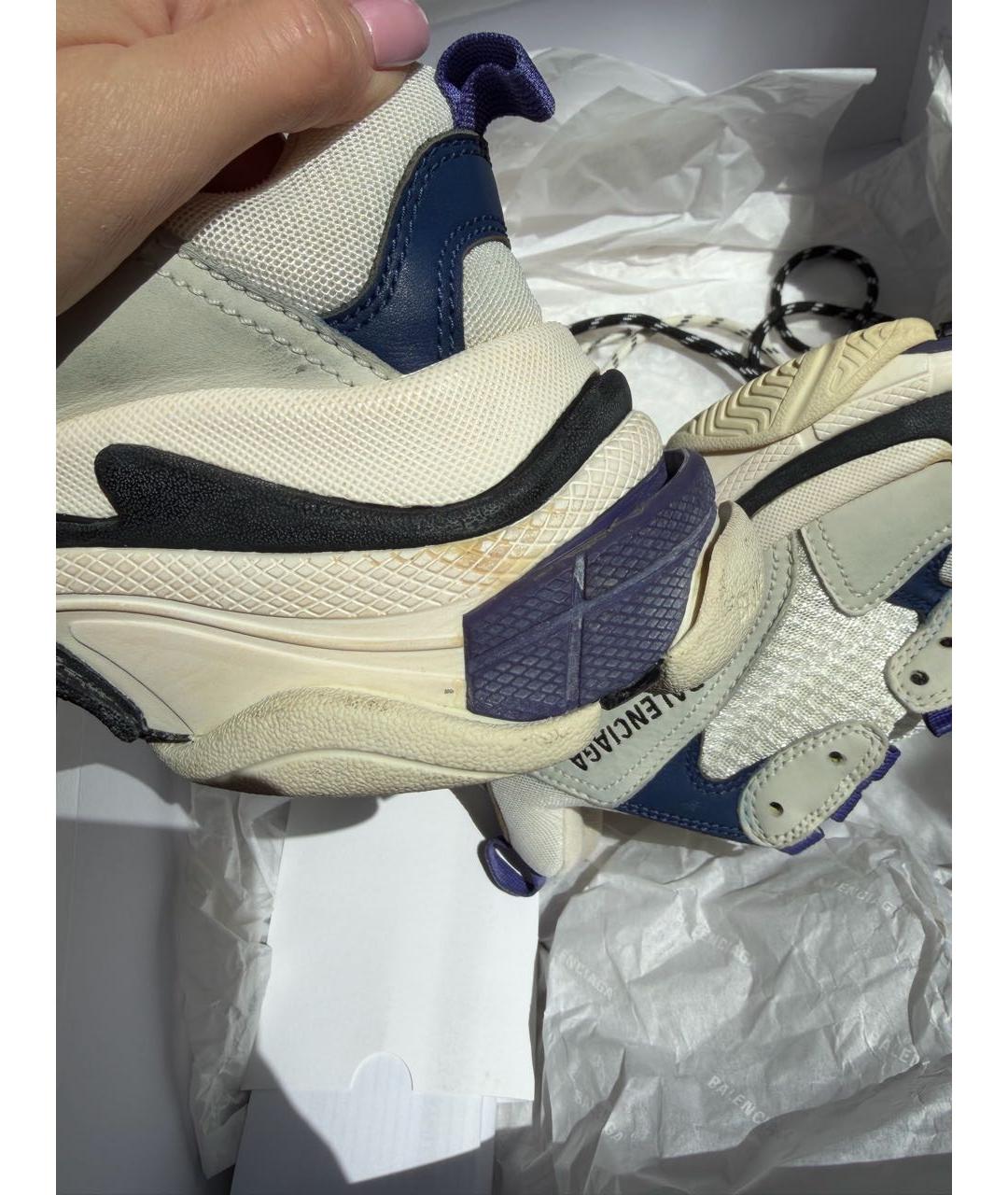 BALENCIAGA Белые кожаные кроссовки, фото 8