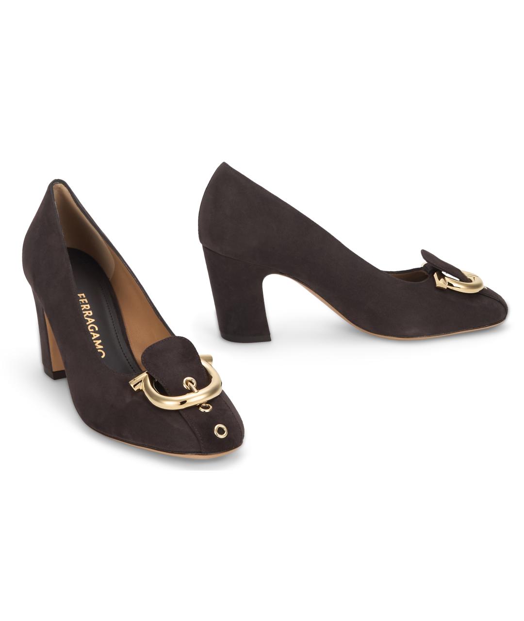 FERRAGAMO Коричневые замшевые туфли, фото 3