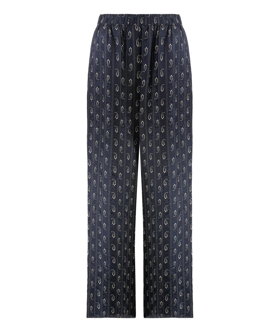 TORY BURCH Синие вискозные брюки широкие, фото 1