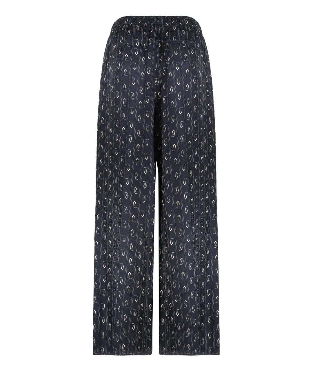 TORY BURCH Синие вискозные брюки широкие, фото 2