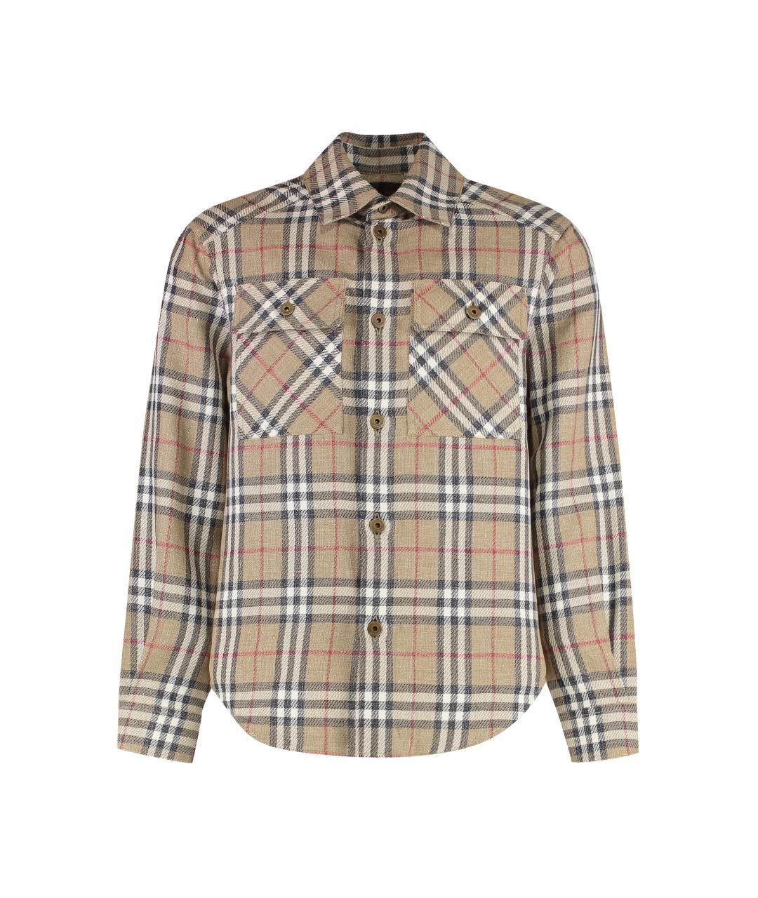 BURBERRY Бежевая хлопковая кэжуал рубашка, фото 1