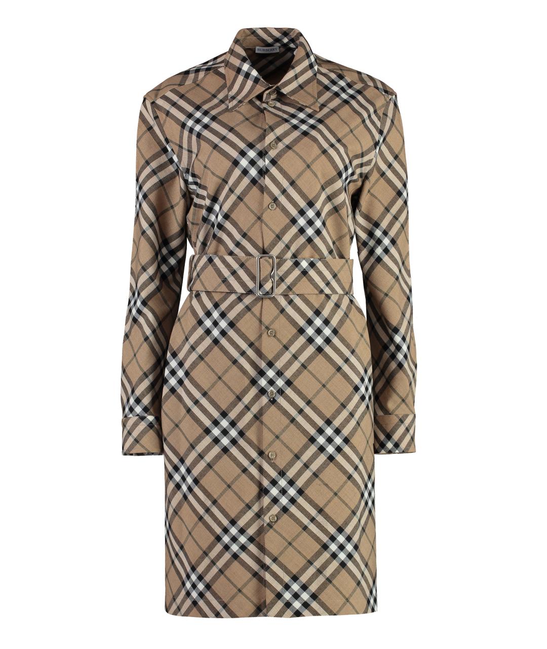 BURBERRY Бежевое полиэстеровое платье, фото 1