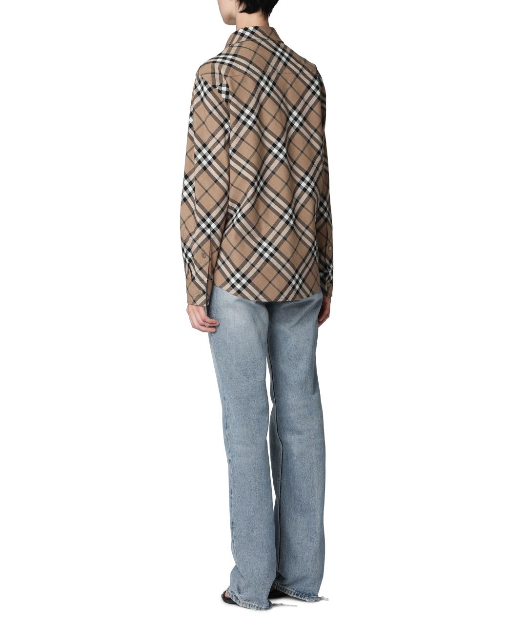 BURBERRY Бежевая полиэстеровая рубашка, фото 4