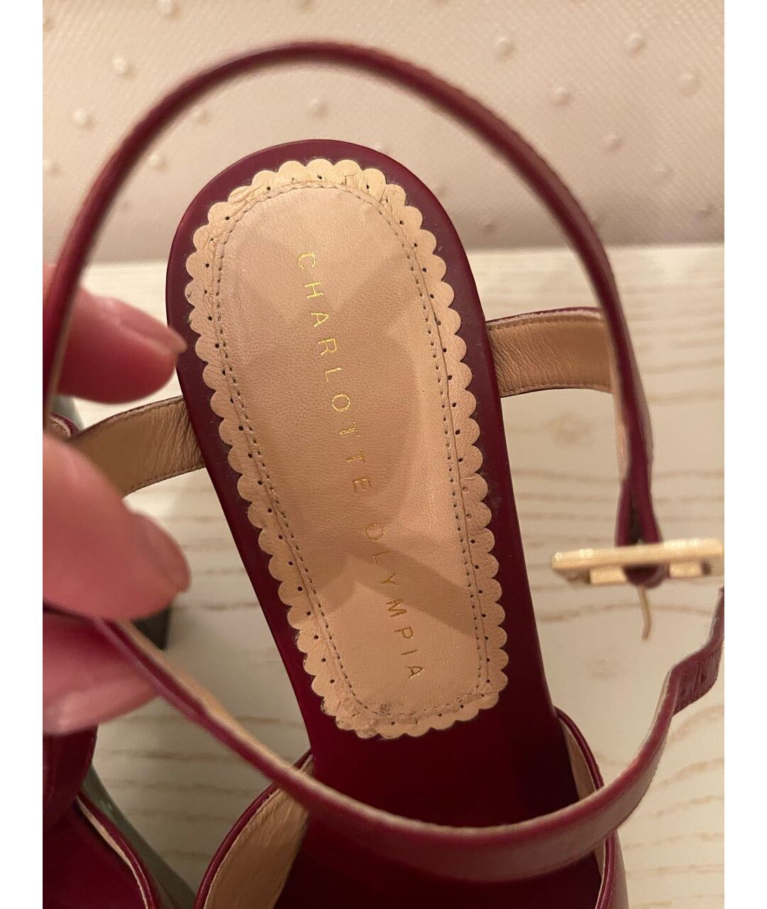 CHARLOTTE OLYMPIA Бордовые кожаные туфли, фото 3