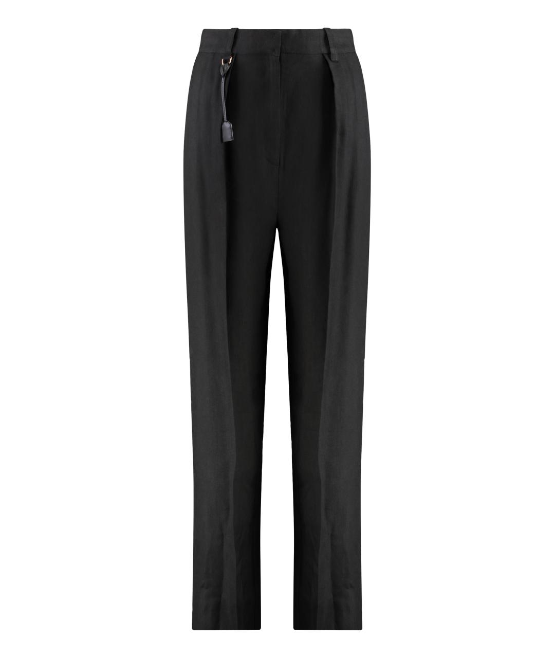 ELISABETTA FRANCHI Черные вискозные прямые брюки, фото 1