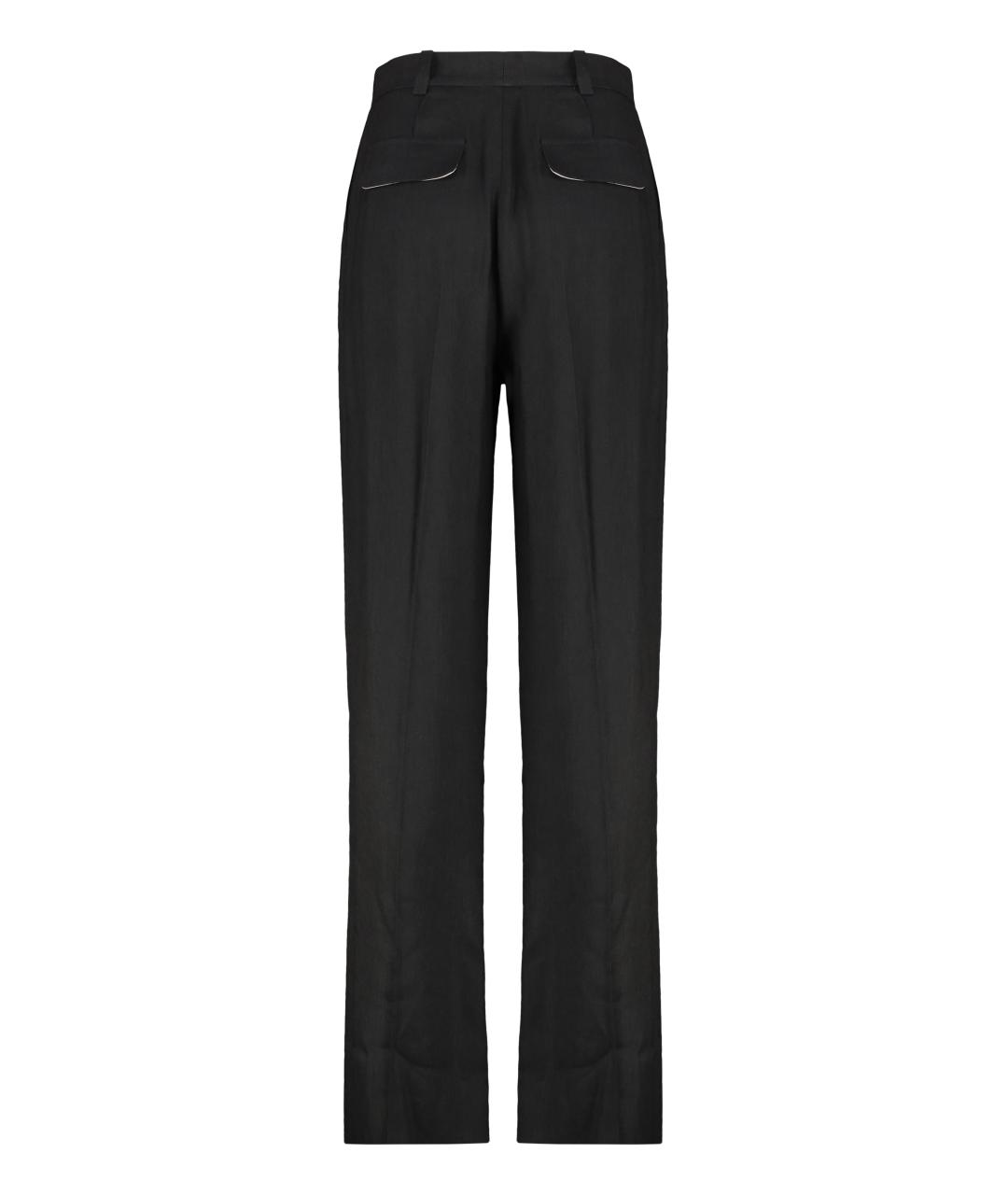 ELISABETTA FRANCHI Черные вискозные прямые брюки, фото 2