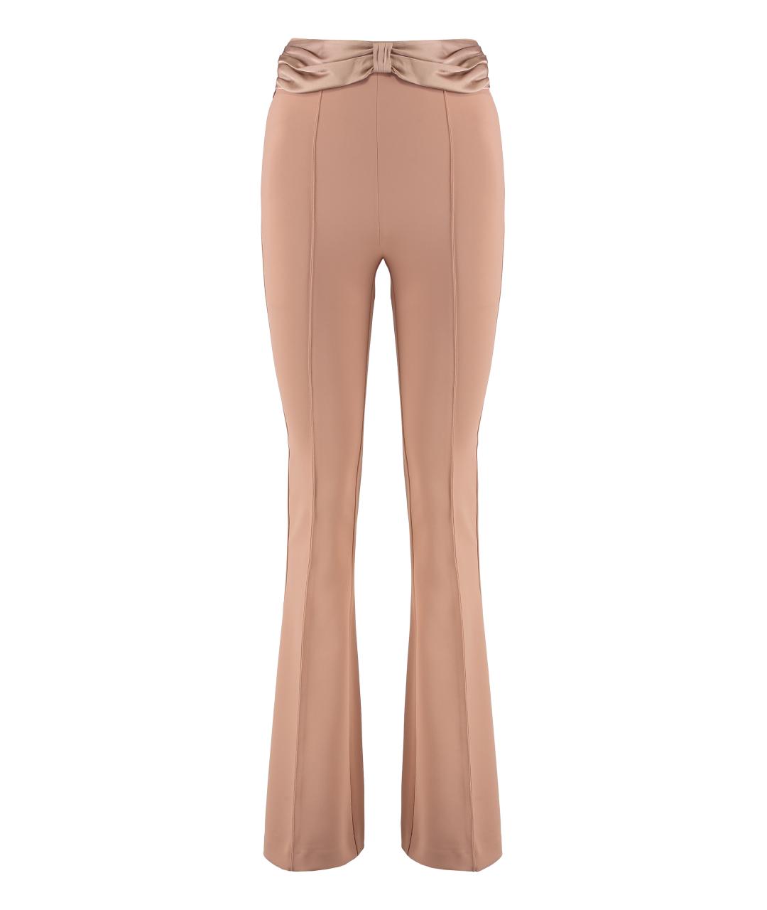 ELISABETTA FRANCHI Розовые полиэстеровые прямые брюки, фото 1