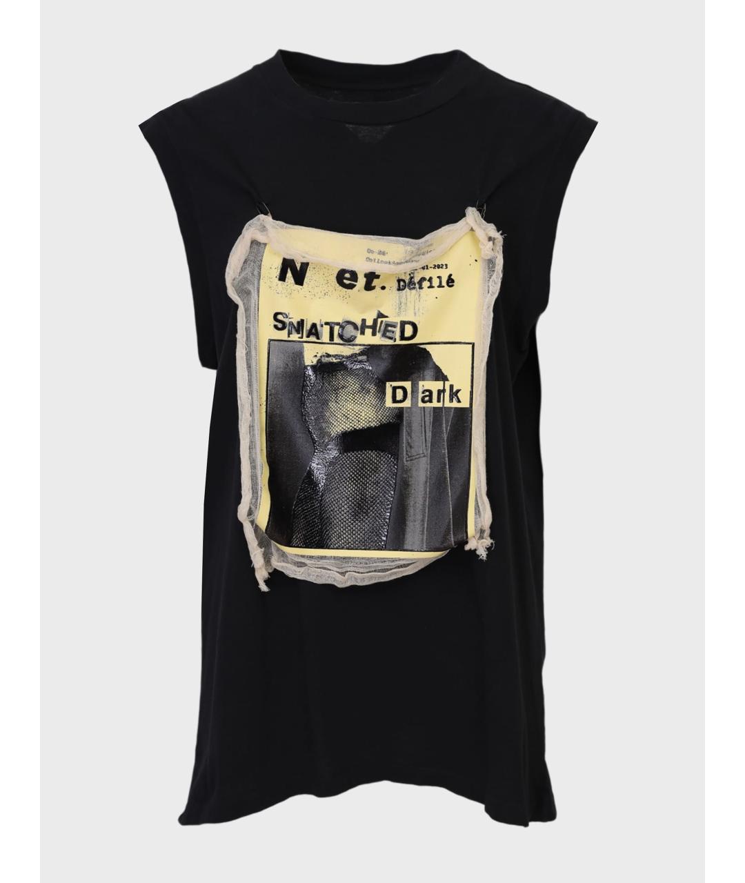 MAISON MARGIELA Черная хлопковая футболка, фото 4