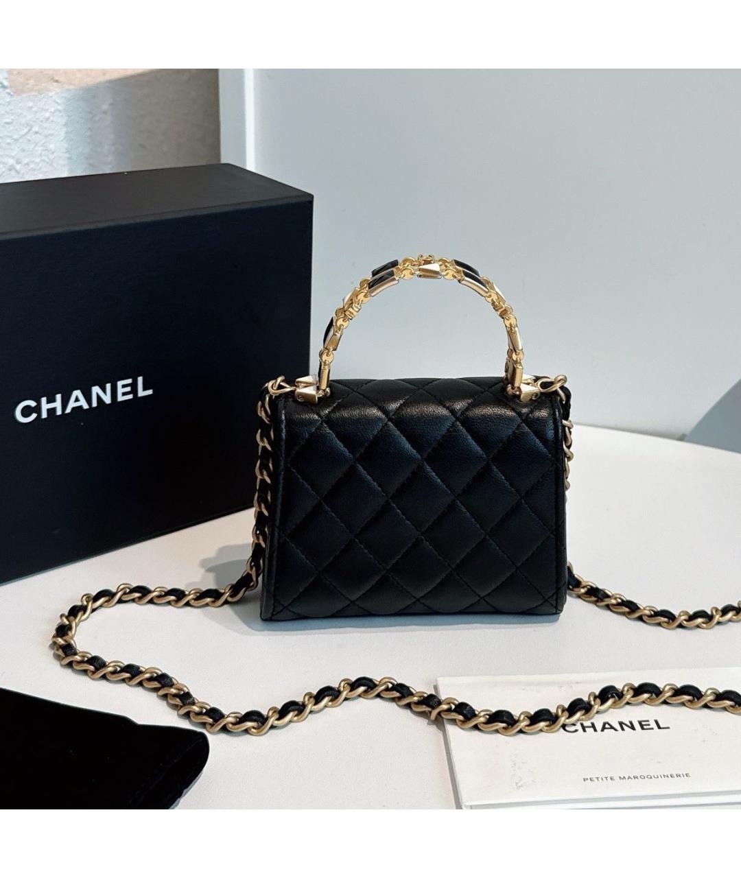 CHANEL Черная кожаная сумка через плечо, фото 3