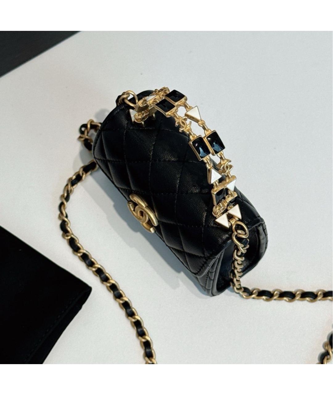 CHANEL Черная кожаная сумка через плечо, фото 6
