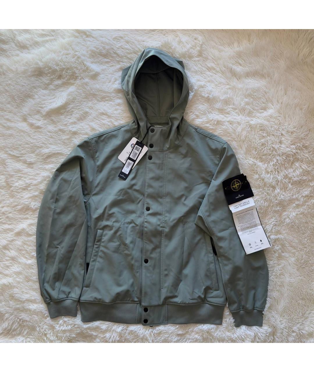 STONE ISLAND Зеленая полиэстеровая куртка, фото 5