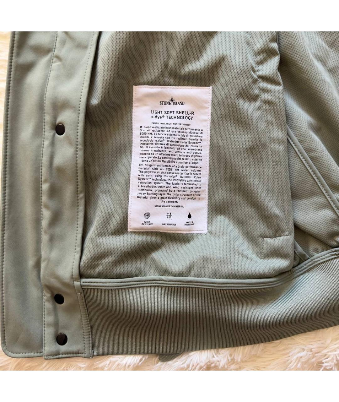 STONE ISLAND Зеленая полиэстеровая куртка, фото 4