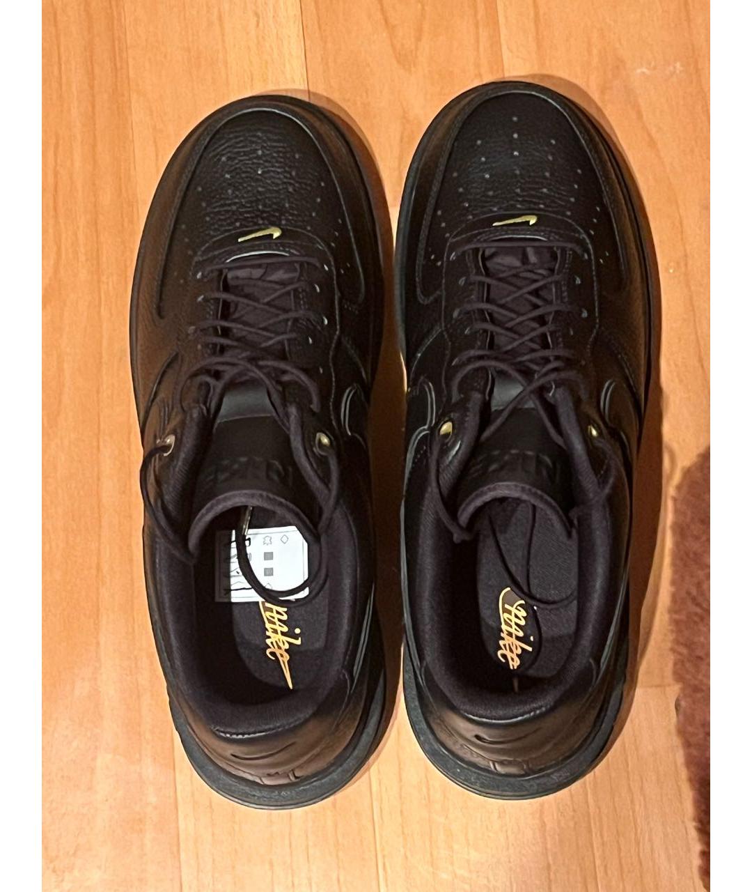 NIKE Черные кожаные низкие кроссовки / кеды, фото 3