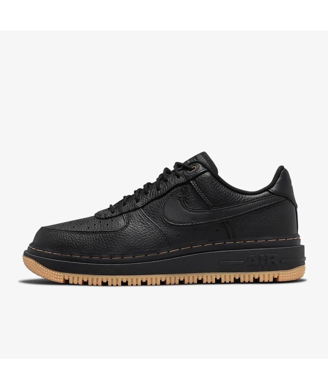 NIKE Черные кожаные низкие кроссовки / кеды, фото 4