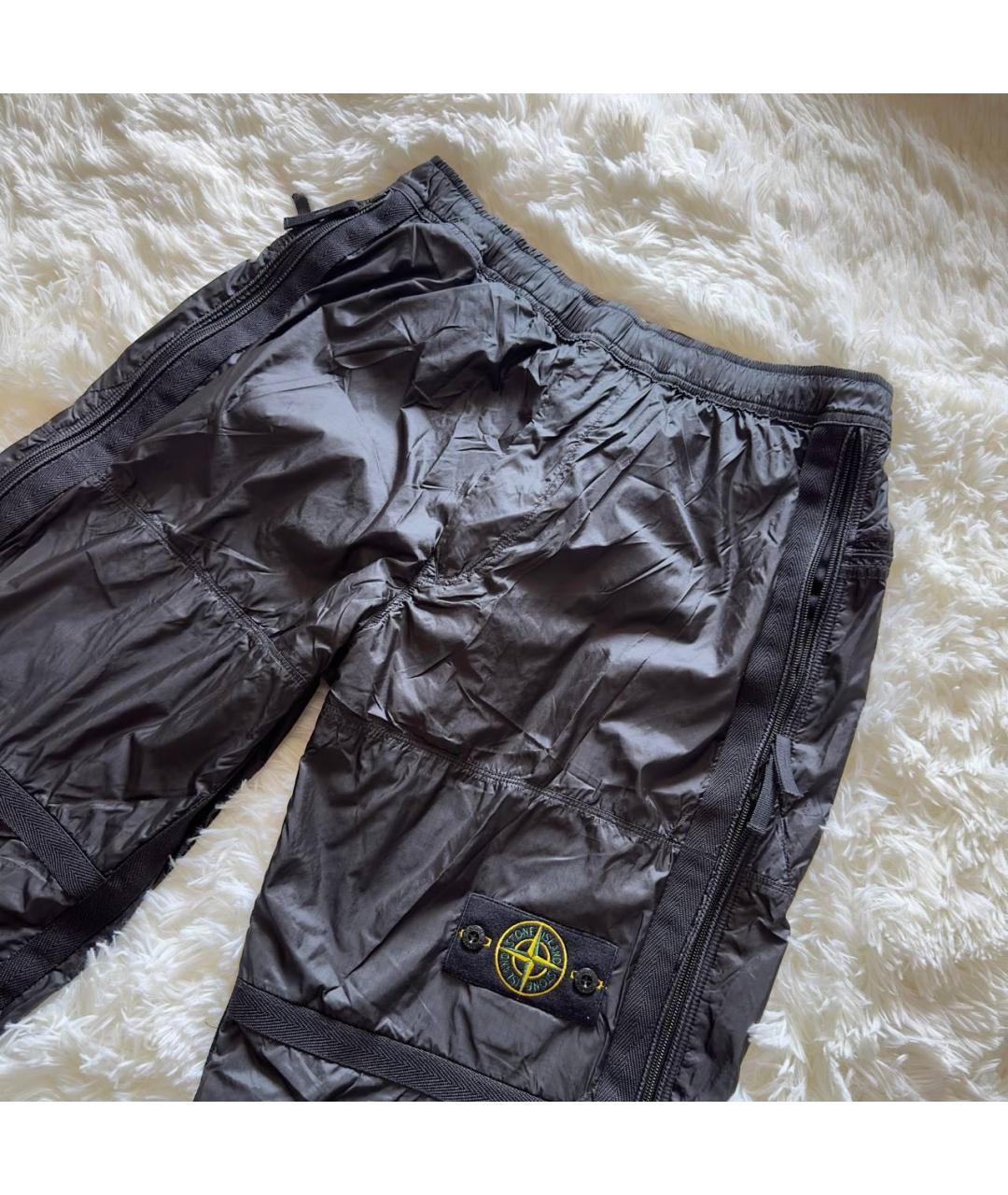 STONE ISLAND Черные нейлоновые повседневные брюки, фото 2